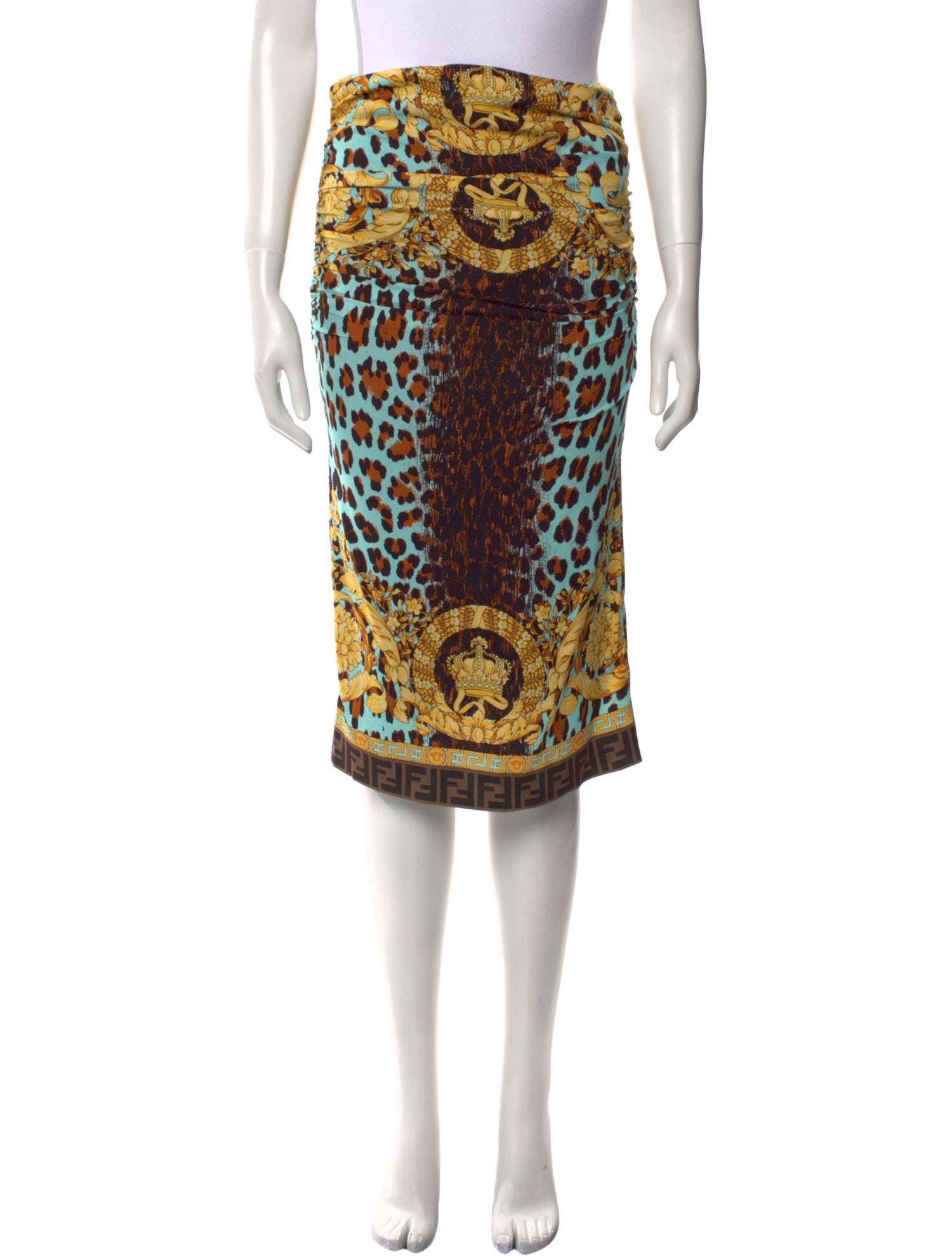 Fendace Silk Knee-Length Skirt w/ Tags