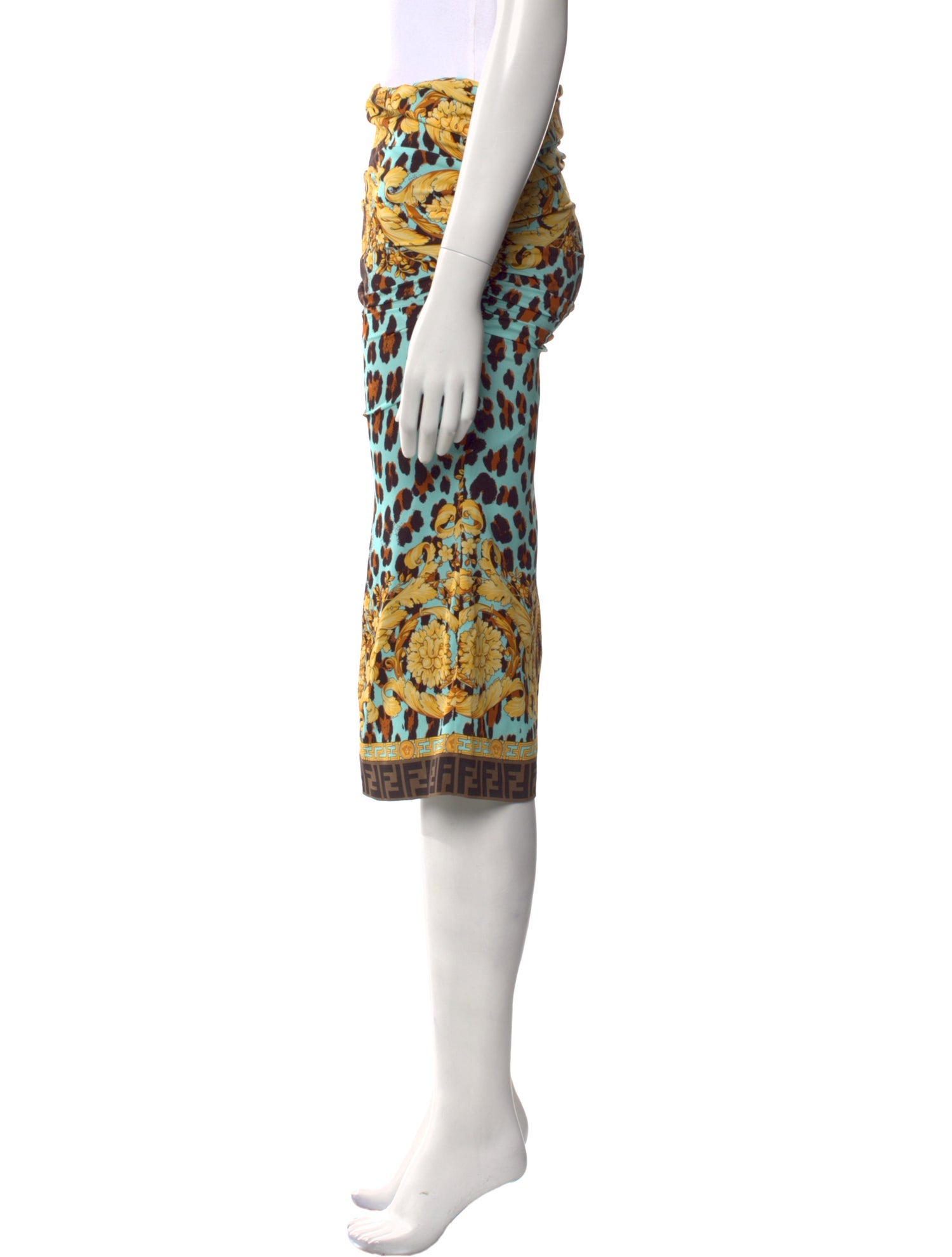 Fendace Silk Knee-Length Skirt w/ Tags