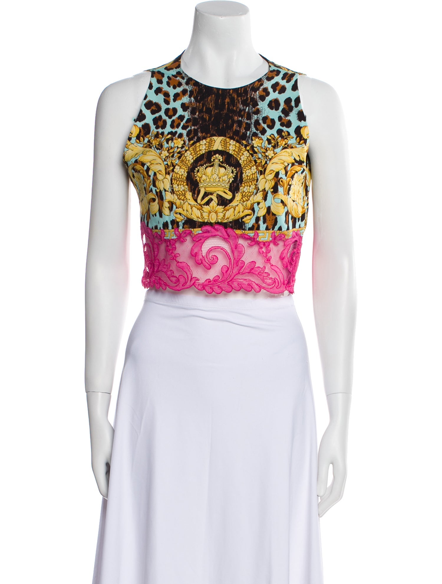 Fendace Silk Printed Crop Top w/ Tags