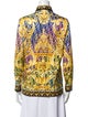 Fendace Silk Printed Button-Up Top