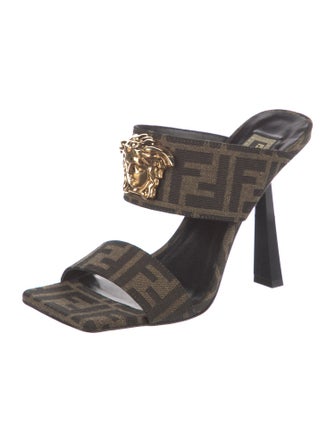 Fendace Zucca FF Logo Canvas Slides