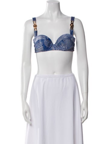 Fendace Hosiery Denim Logo Bra