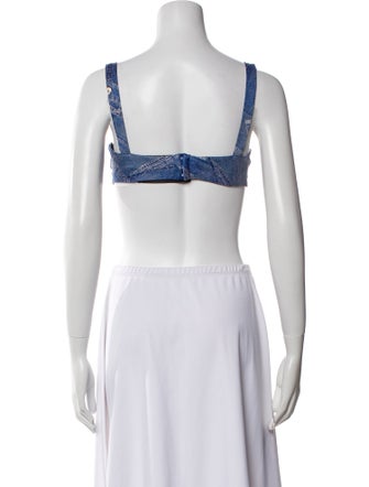 Fendace Denim Logo Bra