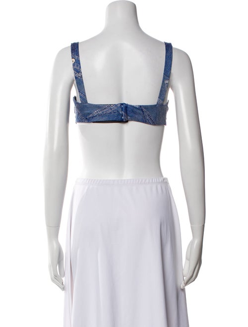 Fendace Denim Logo Bra