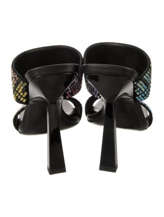 Fendace Zucca FF Logo Crystal Slides