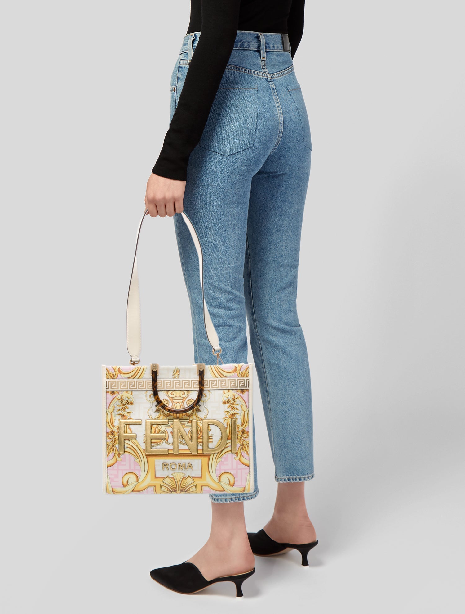 Fendace Leather Medium Sunshine Shopper Tote