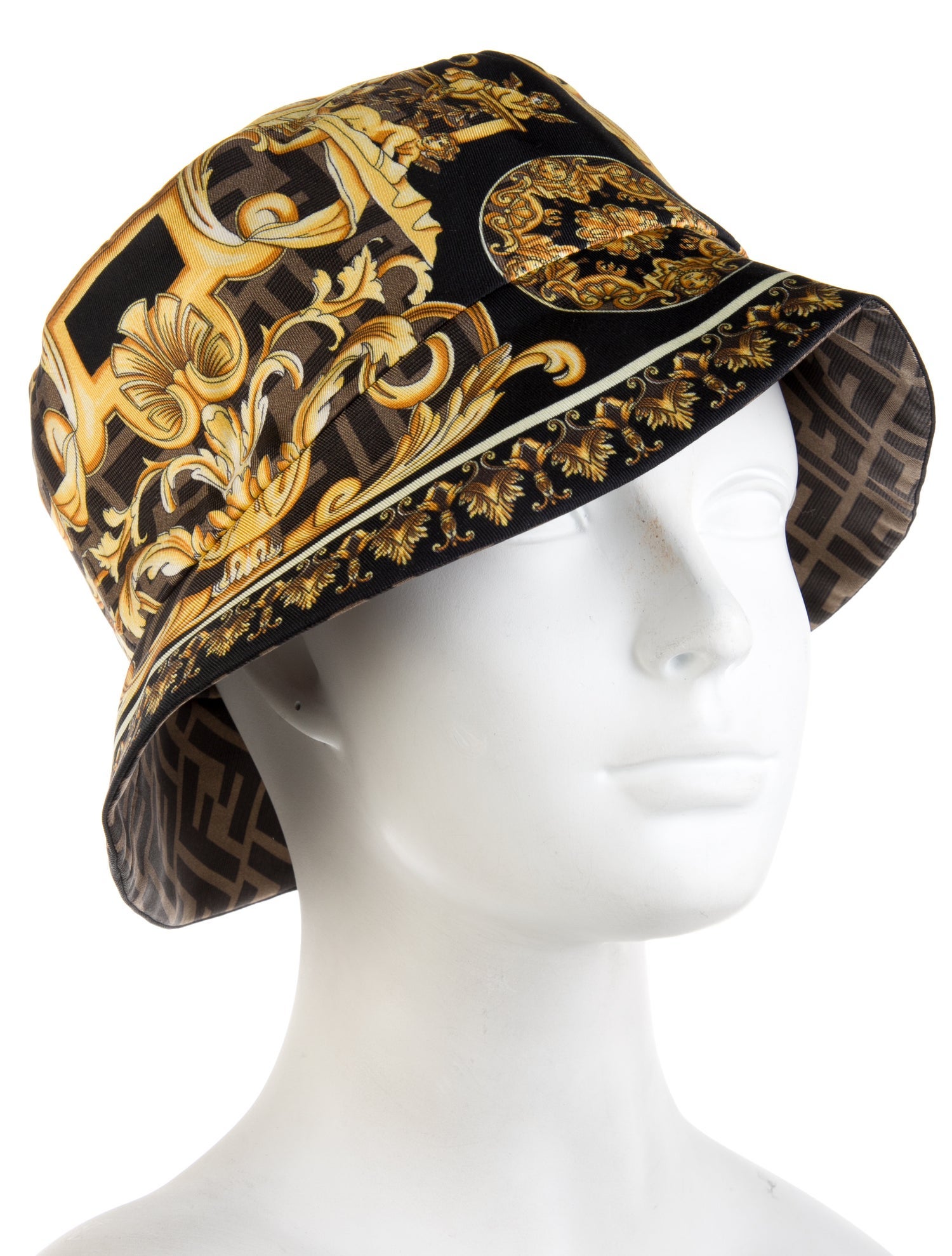 Fendace Silk Baroque Zucca Reversible Bucket Hat