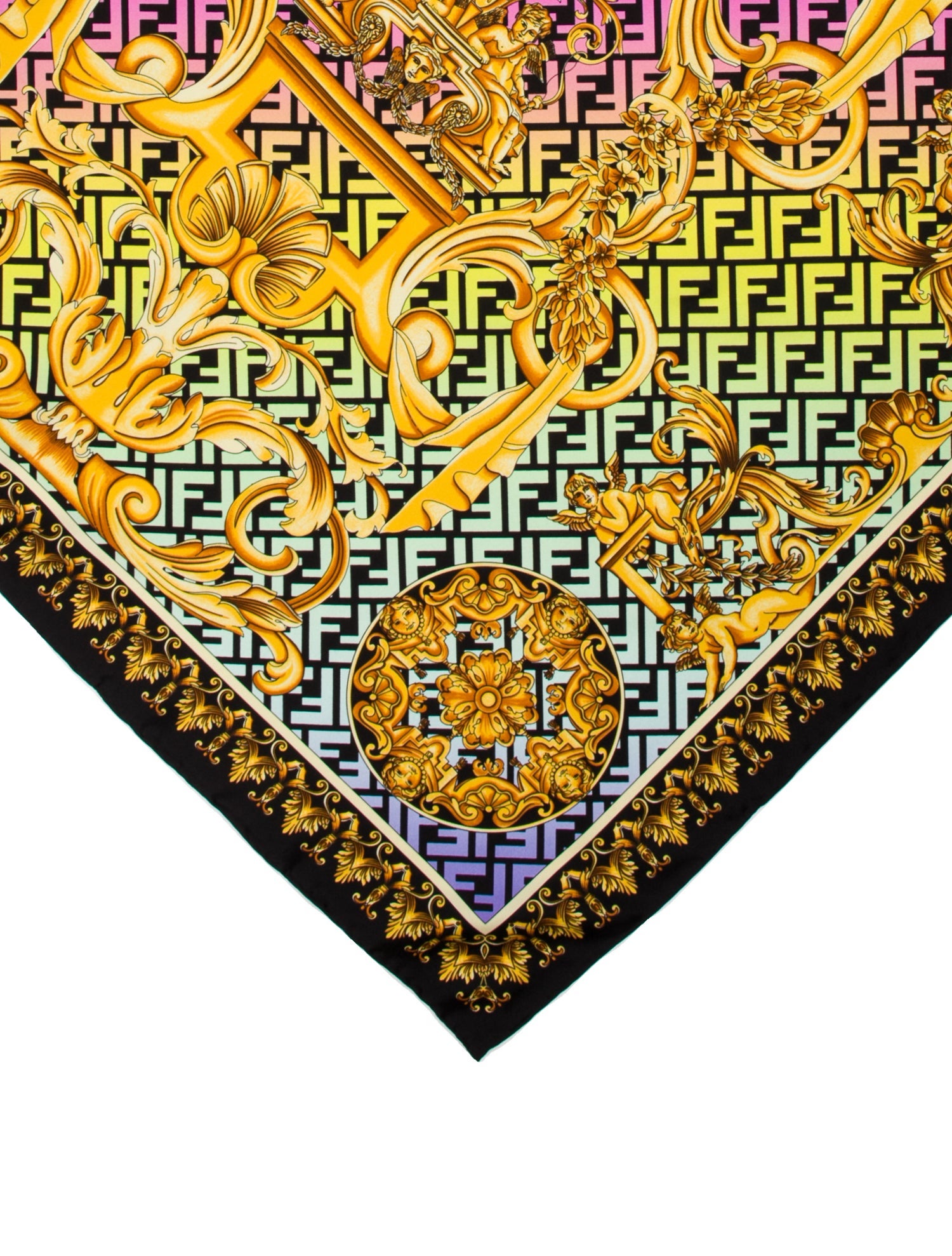 Fendace Silk Printed Scarf w/ Tags