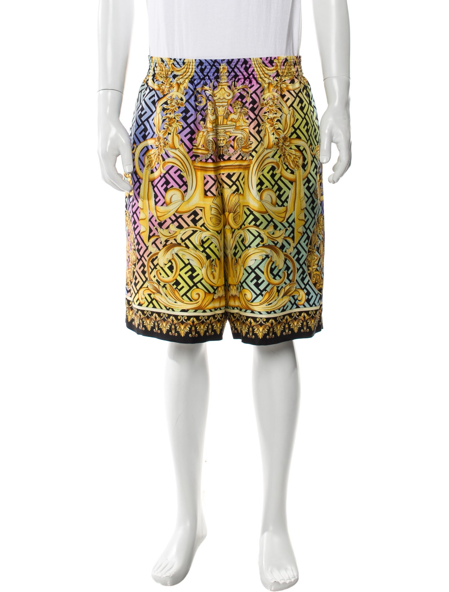 Fendace Zucca FF Logo Jogger Shorts w/ Tags