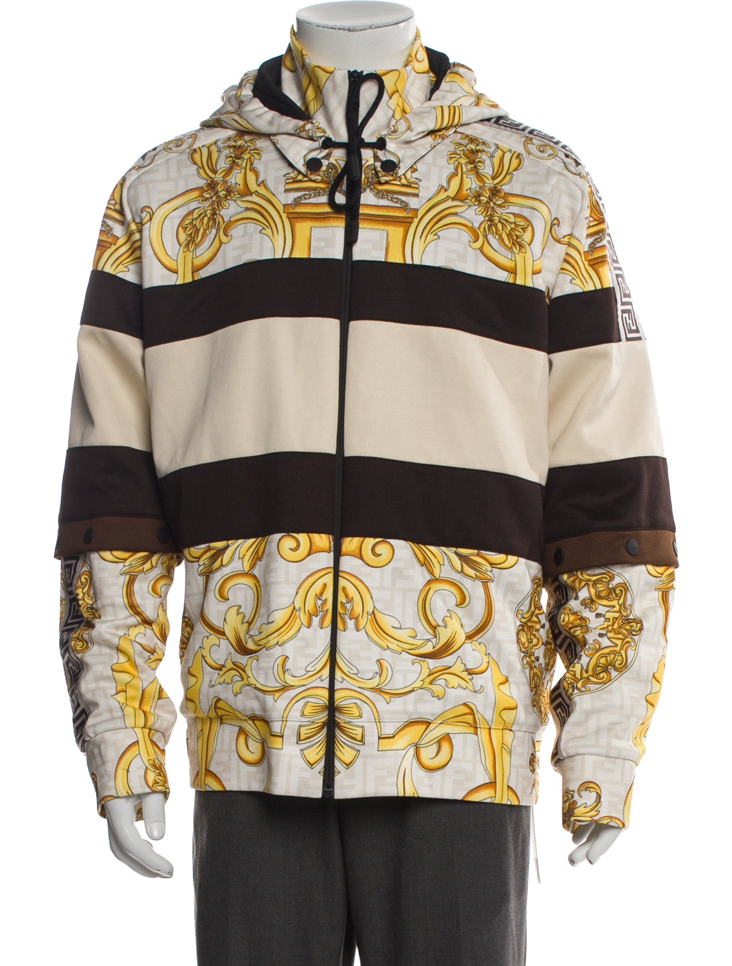 Fendace Printed Mock Neck Hoodie