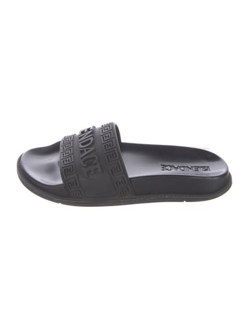 Pre-owned Fendace Rubber Slides In Black