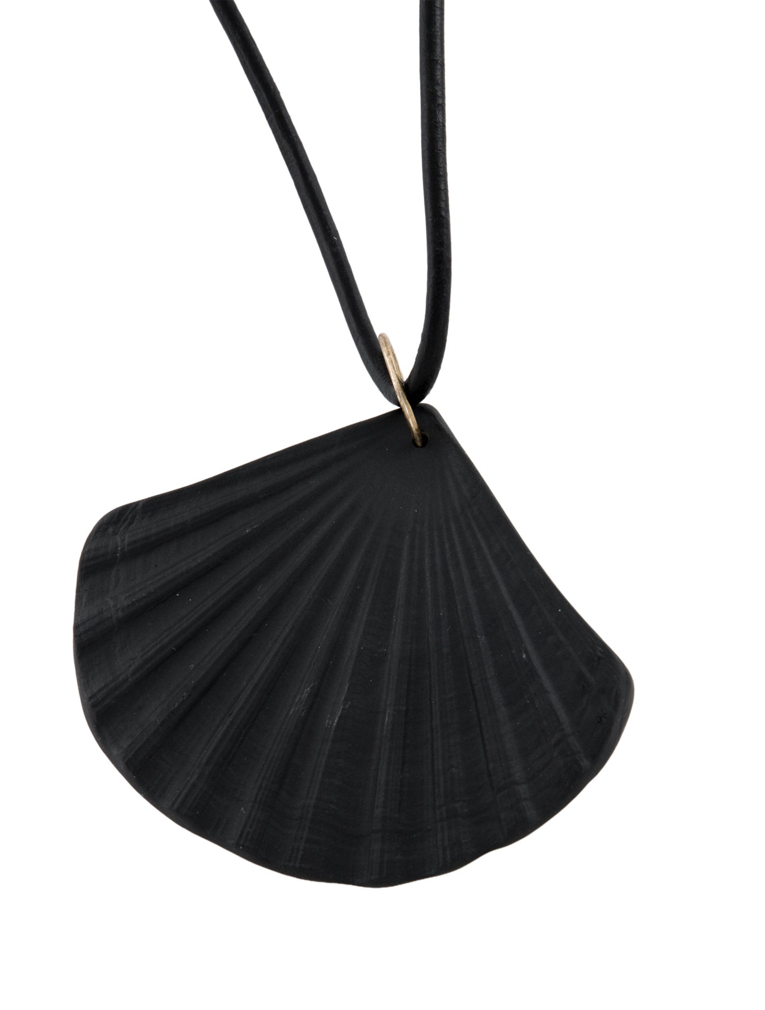 MANÀ Leather & Porcelain Nocturnal Shell Amulet Necklace