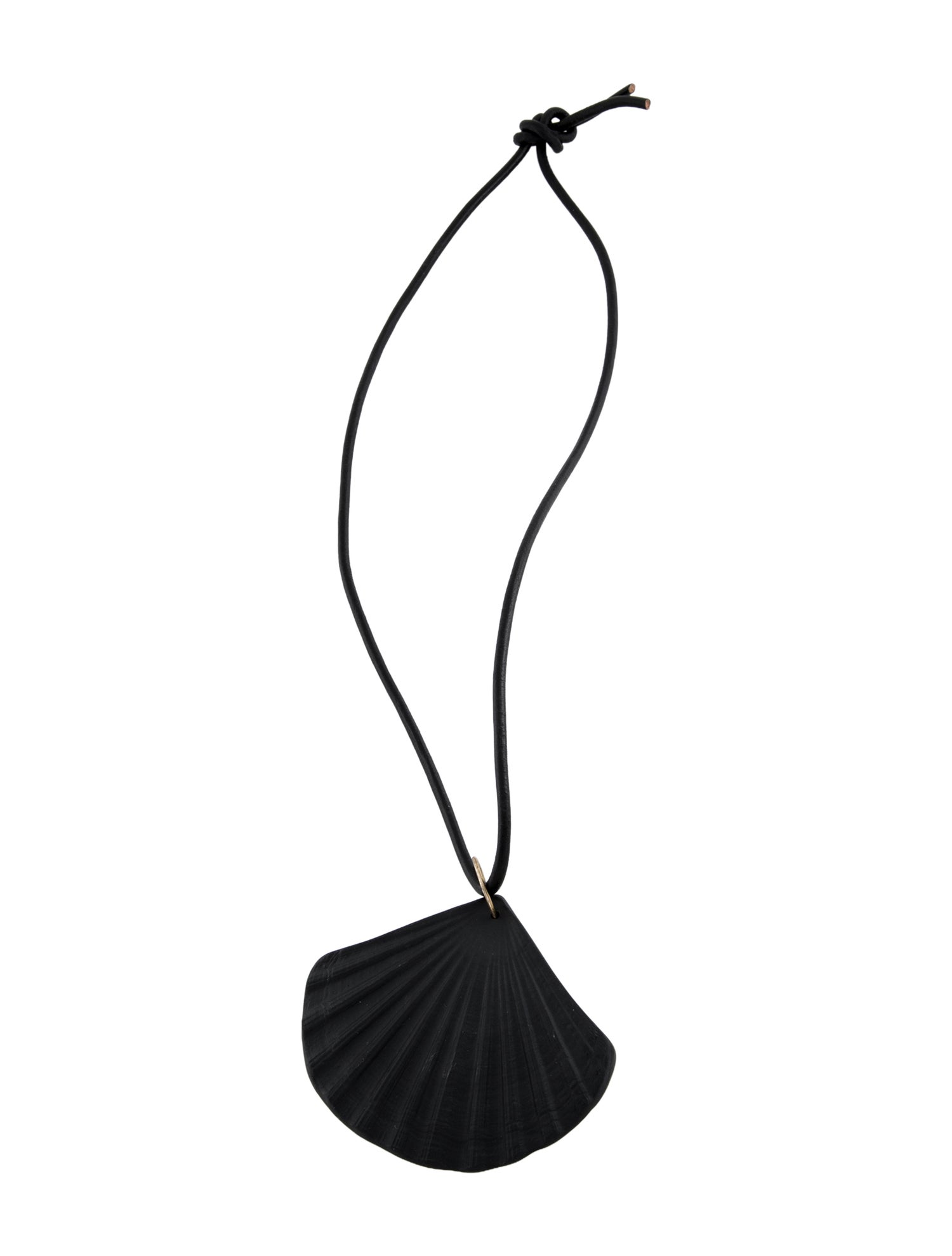 MANÀ Leather & Porcelain Nocturnal Shell Amulet Necklace