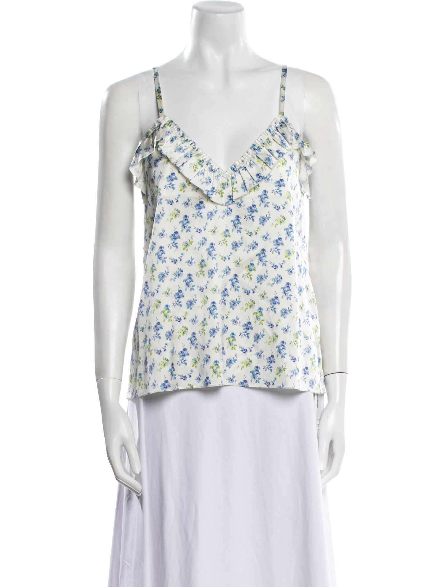 FLOW the Label Silk Floral Print Top