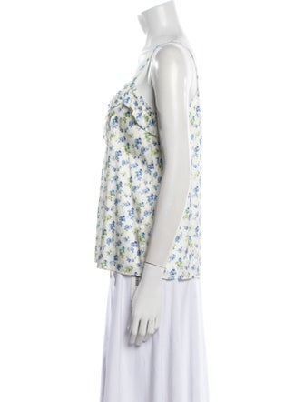 FLOW the Label Silk Floral Print Top