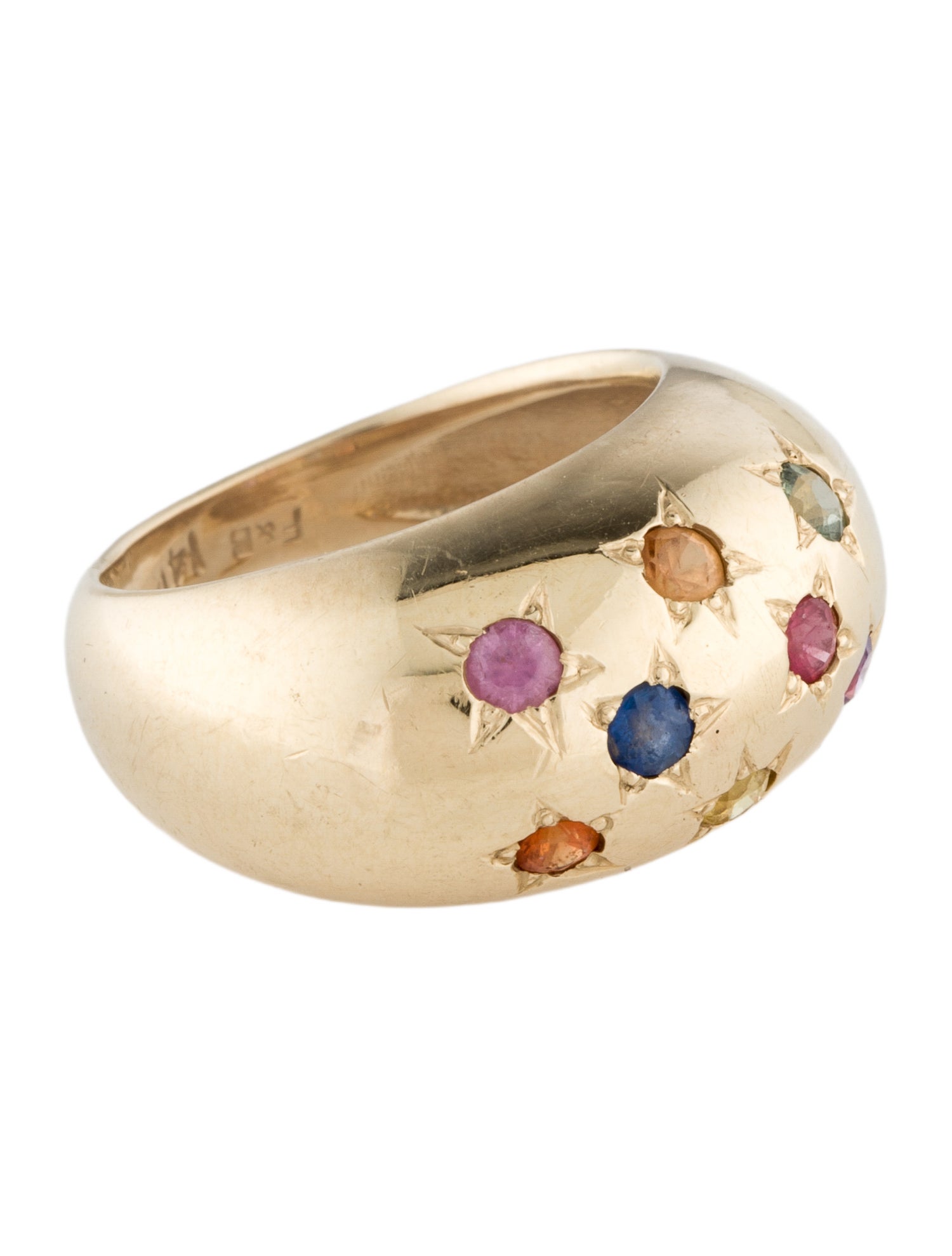 Fox & Bond 14K Sapphire Starburst Dome Ring