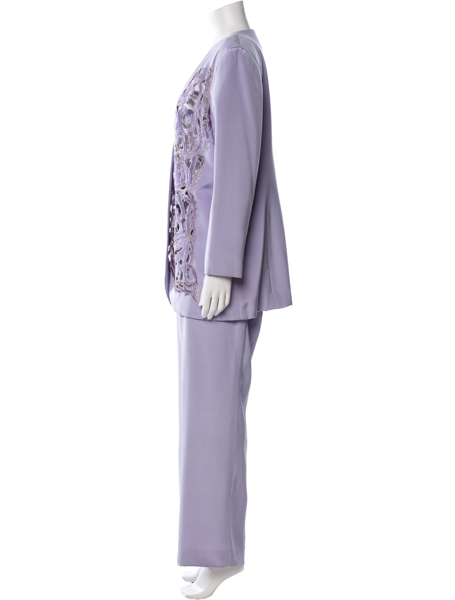 Fe Zandi Lace Pattern Glitter Accents Pantsuit