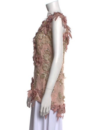 Fe Zandi Lace Pattern Square Neckline Blouse