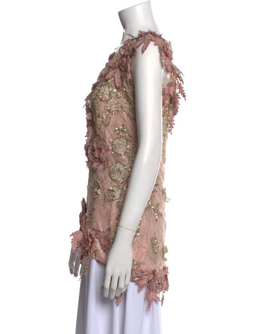 Fe Zandi Lace Pattern Square Neckline Blouse