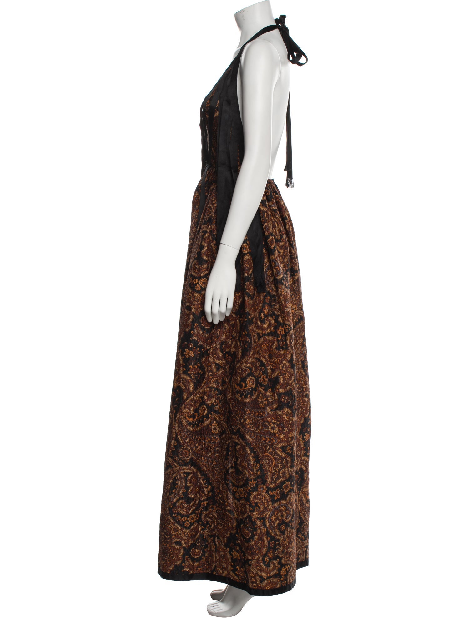 Galanos Paisley Print Long Dress