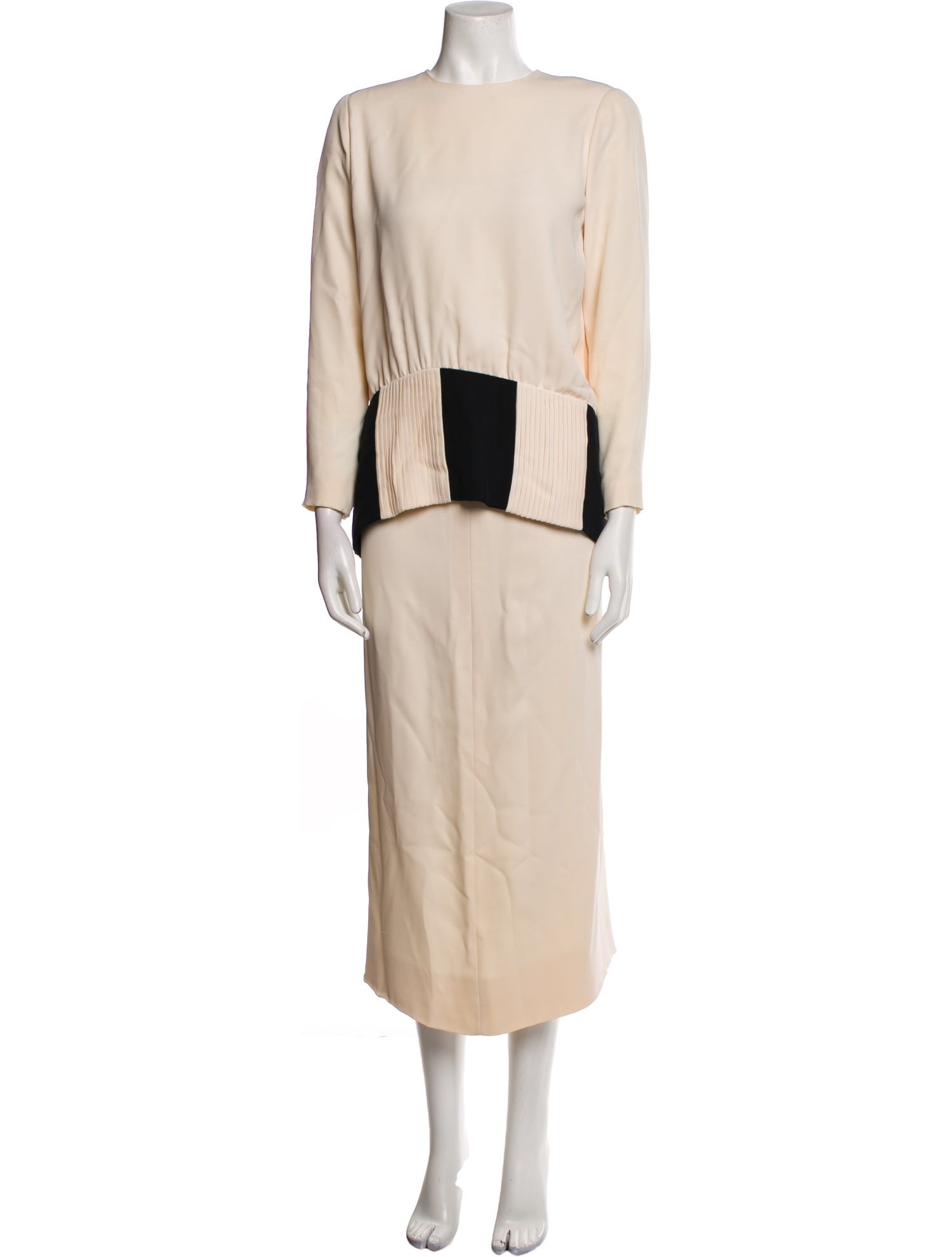 Galanos Vintage Colorblock Pattern Skirt Set