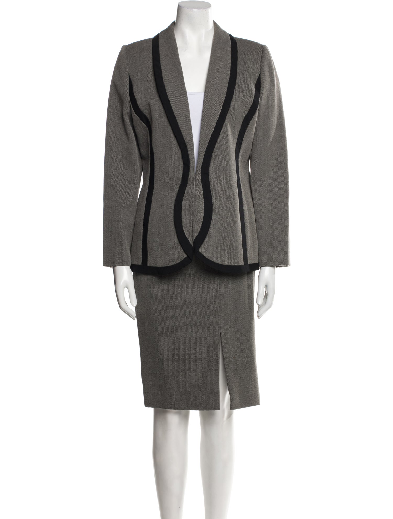 Galanos Vintage Striped Skirt Set