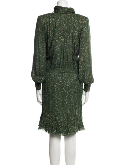 Galanos Printed Ruffle Embellishment Skirt Set