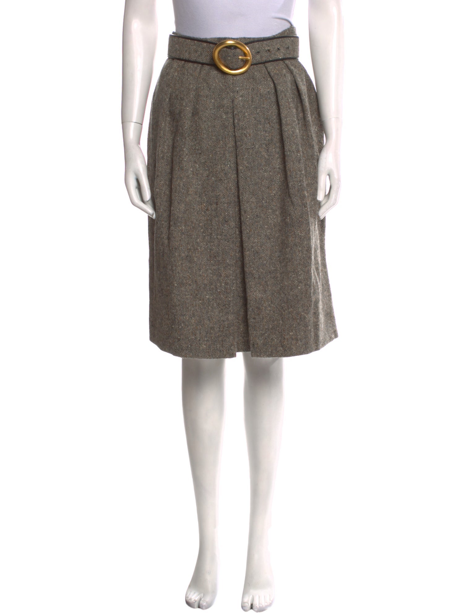 Galanos Tweed Pattern Knee-Length Skirt