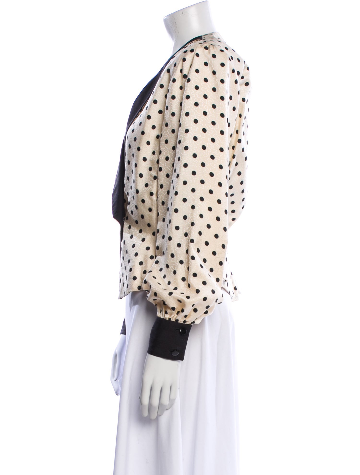 Galanos Silk Polka Dot Print Blazer