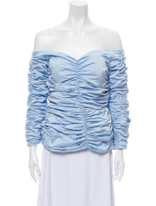 Georgia Alice Printed Off-The-Shoulder Blouse Blue