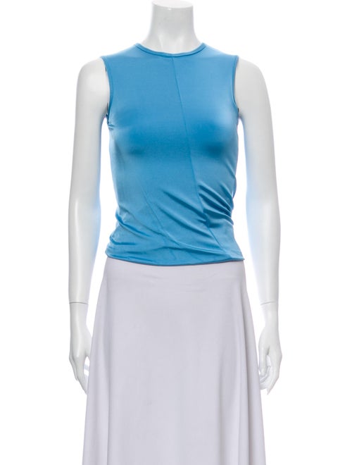 Georgia Alice Crew Neck Sleeveless Crop Top Blue
