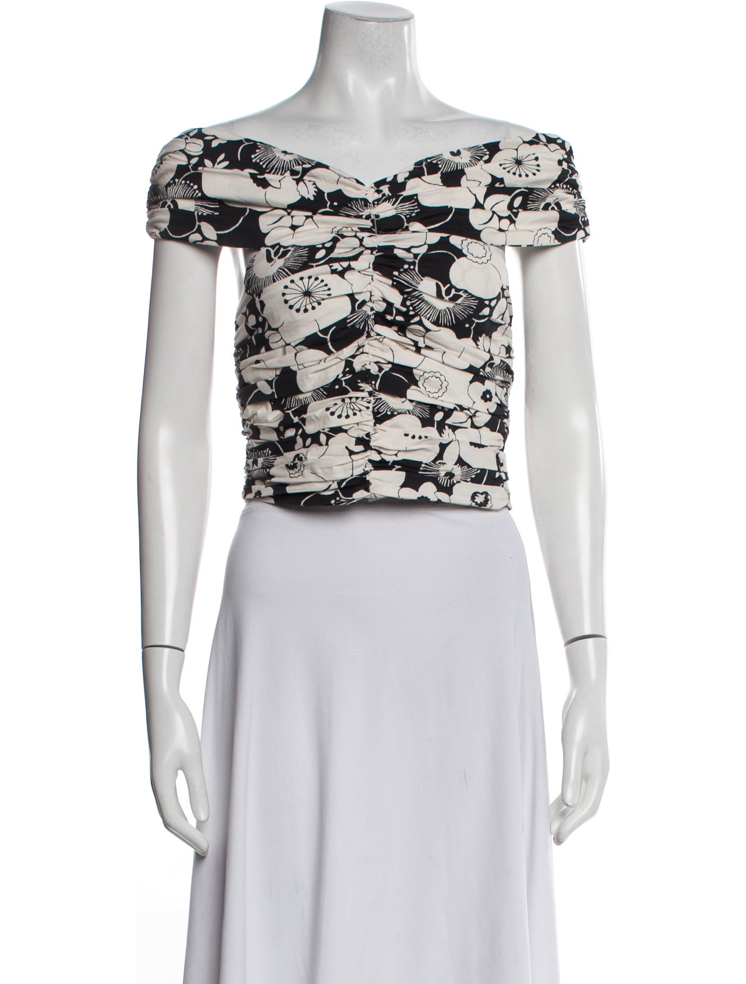 Georgia Alice Printed Off-The-Shoulder Crop Top