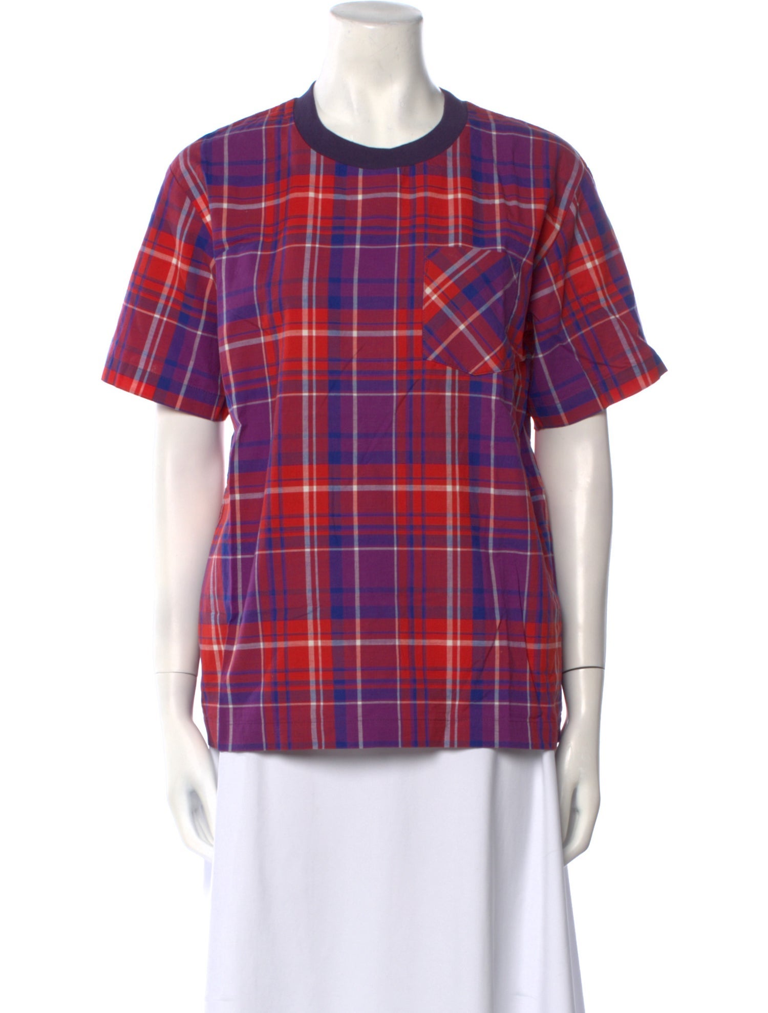 Ganryu x Comme des Garçons Plaid Print Crew Neck T-Shirt