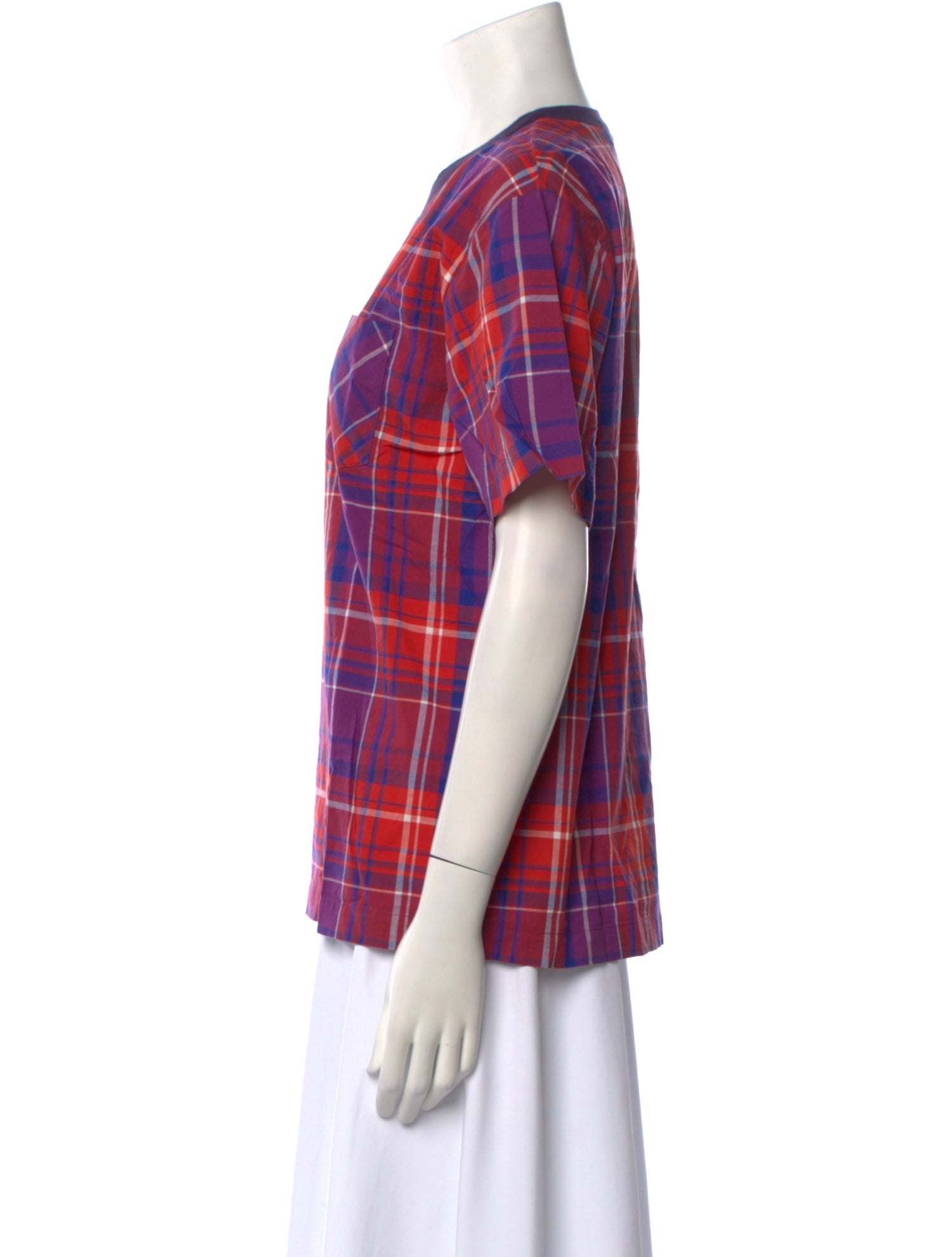 Ganryu x Comme des Garçons Plaid Print Crew Neck T-Shirt