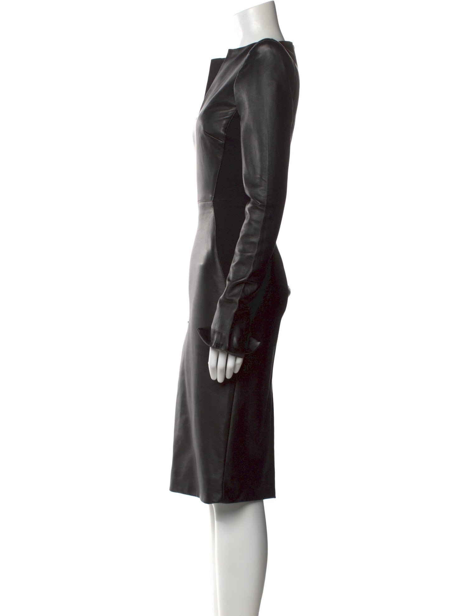 Gareth Pugh Lamb Leather Midi Length Dress
