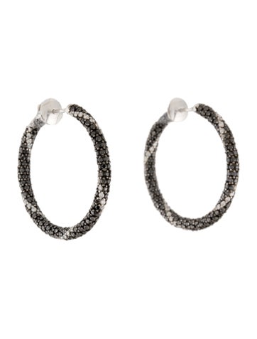 Garrard Hoop 18K 6.30ctw Diamond Earrings