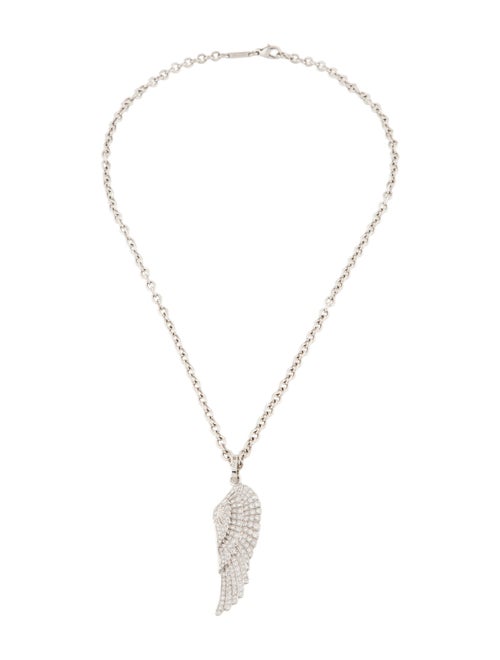 Garrard 18K 1.49ctw Diamond Wings Classic Large Pendant Necklace