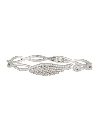 Garrard 18K 1.02ctw Diamond Wings Embrace Bangle Bracelet