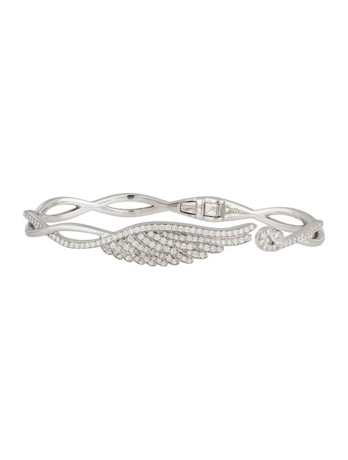 Garrard 18K 1.02ctw Diamond Wings Embrace Bangle Bracelet