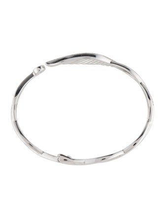 Garrard 18K 1.02ctw Diamond Wings Embrace Bangle Bracelet