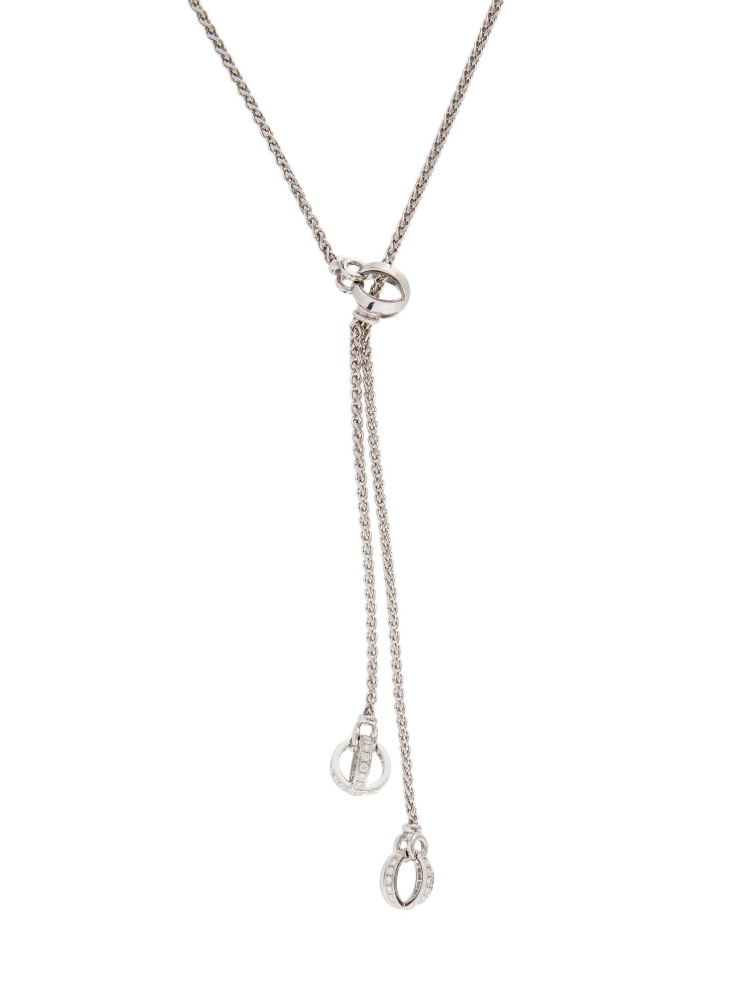 Garrard 18K 1.22ctw Diamond Lariat Necklace