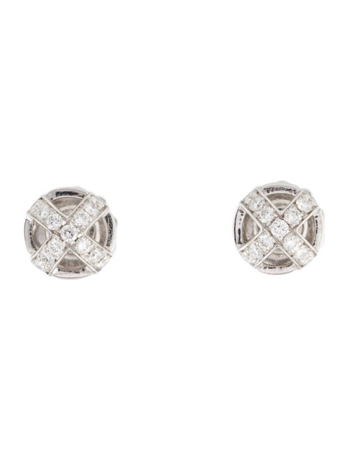 Garrard 18K Diamond X Dome Stud Earrings