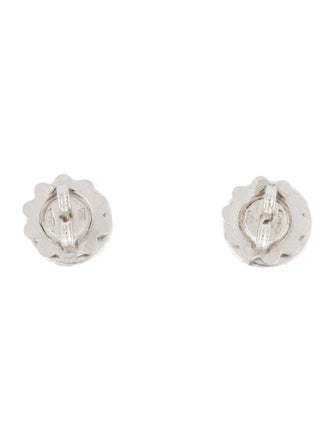 Garrard 18K Diamond X Dome Stud Earrings