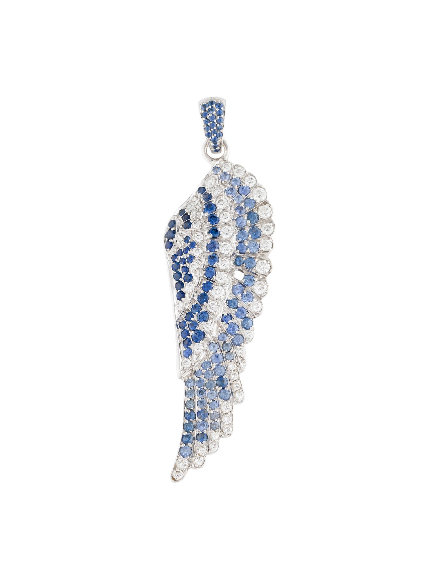 Garrard 18K 1.10ctw Sapphire & Diamond Wing Pendant