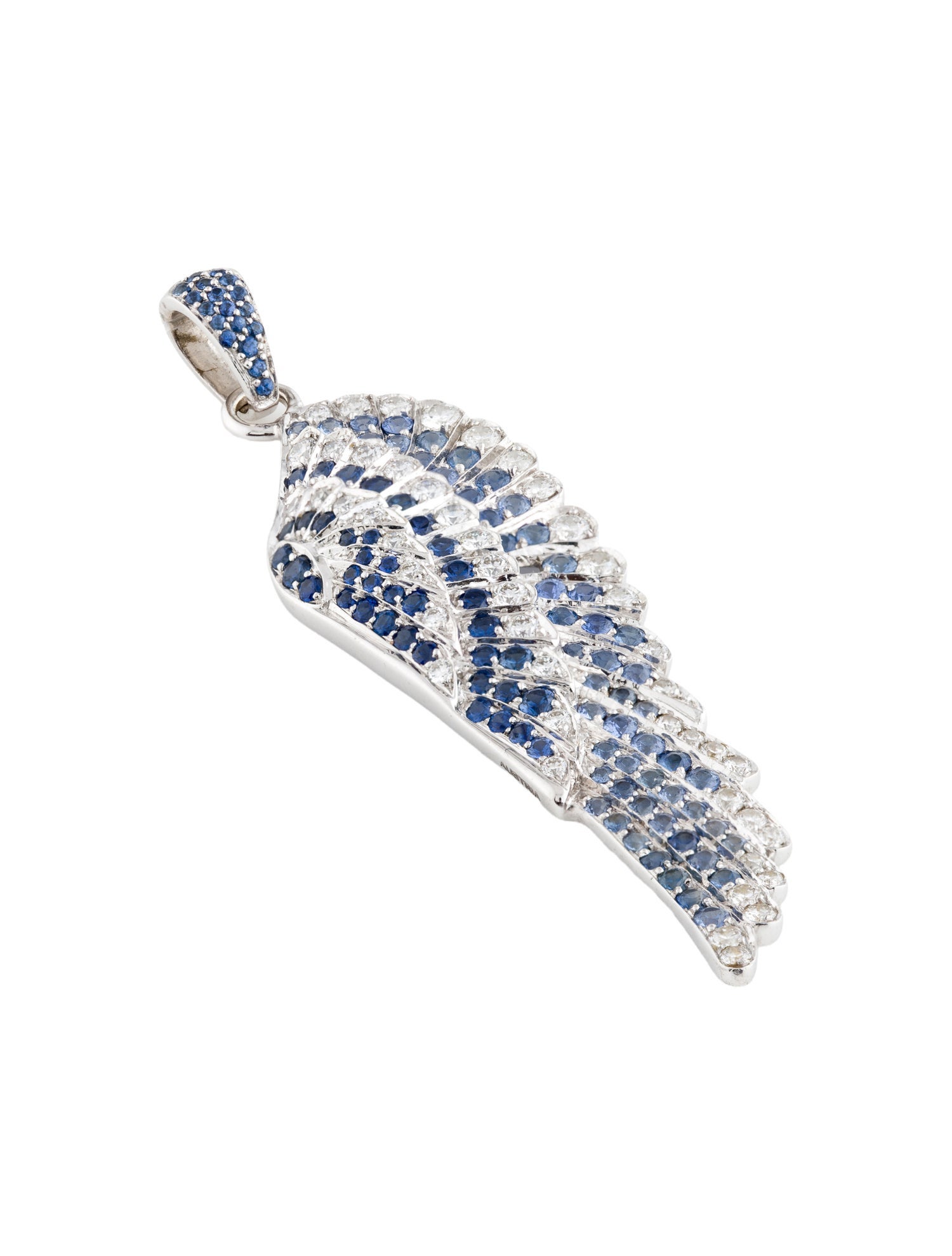 Garrard 18K 1.10ctw Sapphire & Diamond Wing Pendant