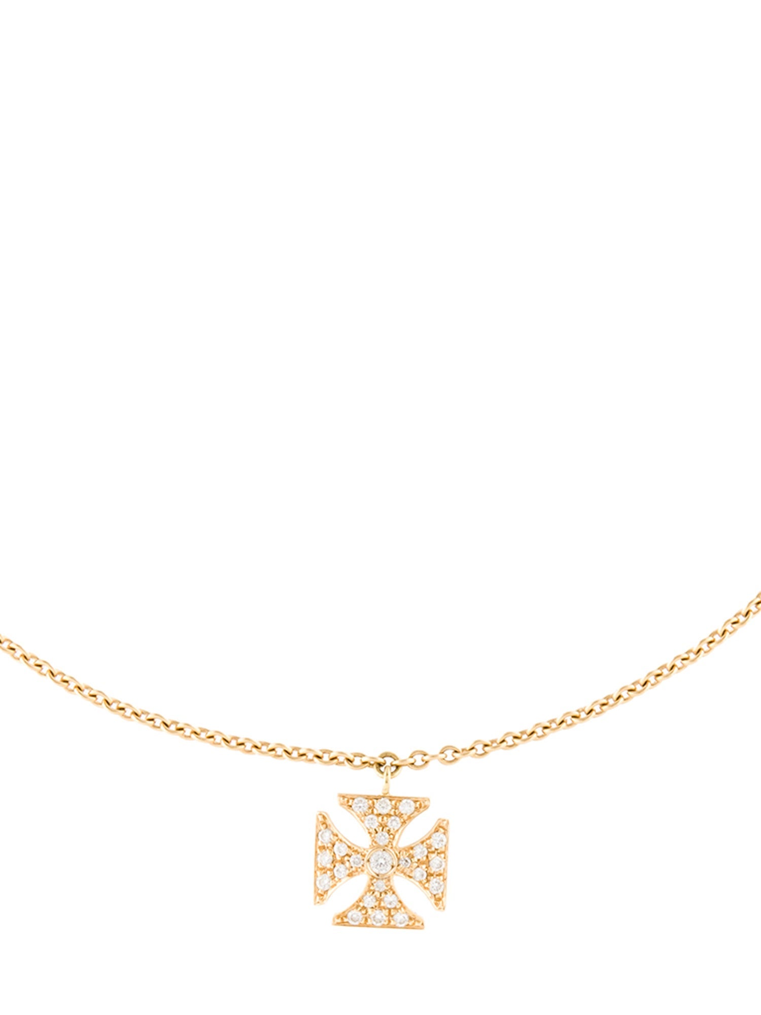 Garrard 18K Diamond Maltese Cross Pendant Necklace