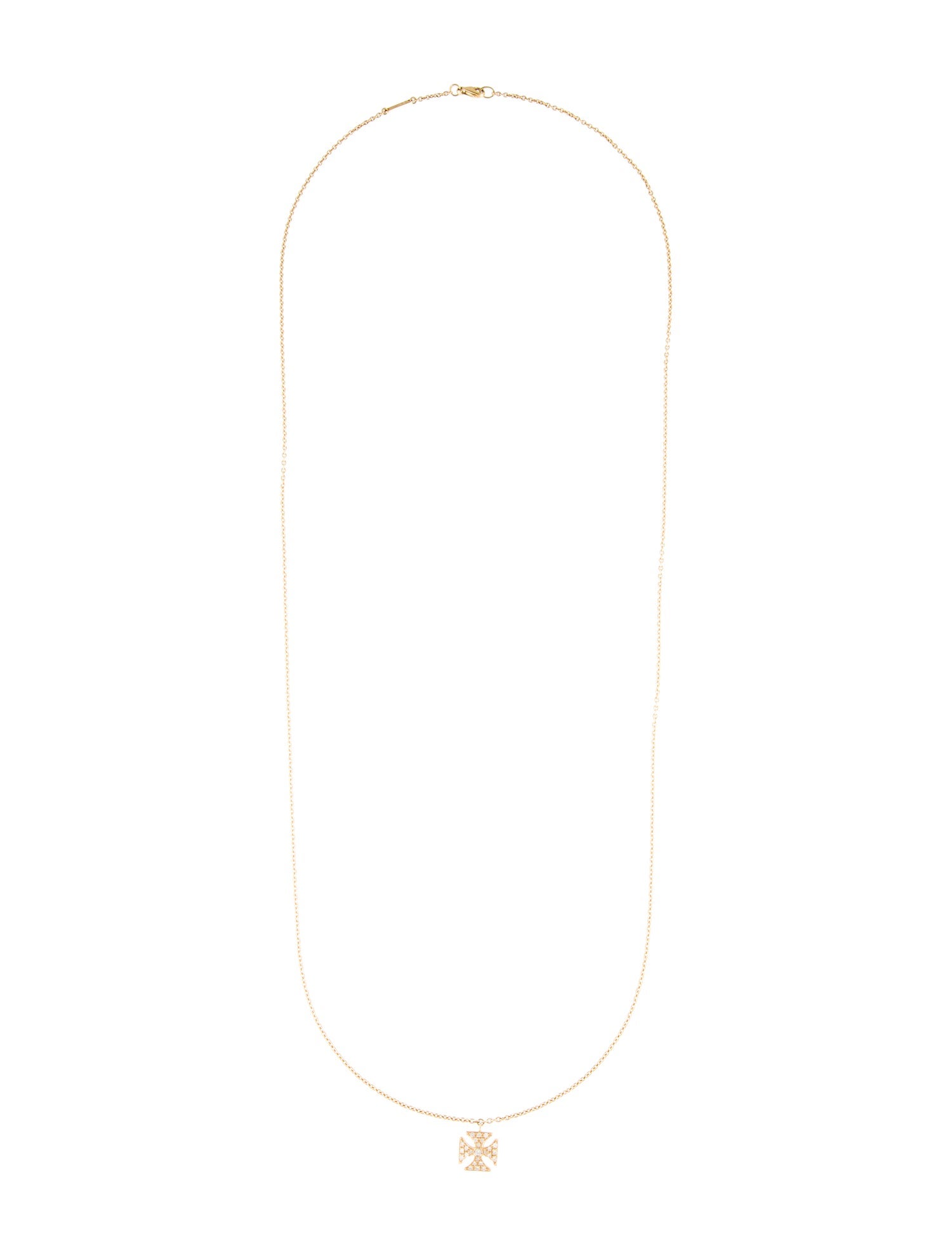 Garrard 18K Diamond Maltese Cross Pendant Necklace