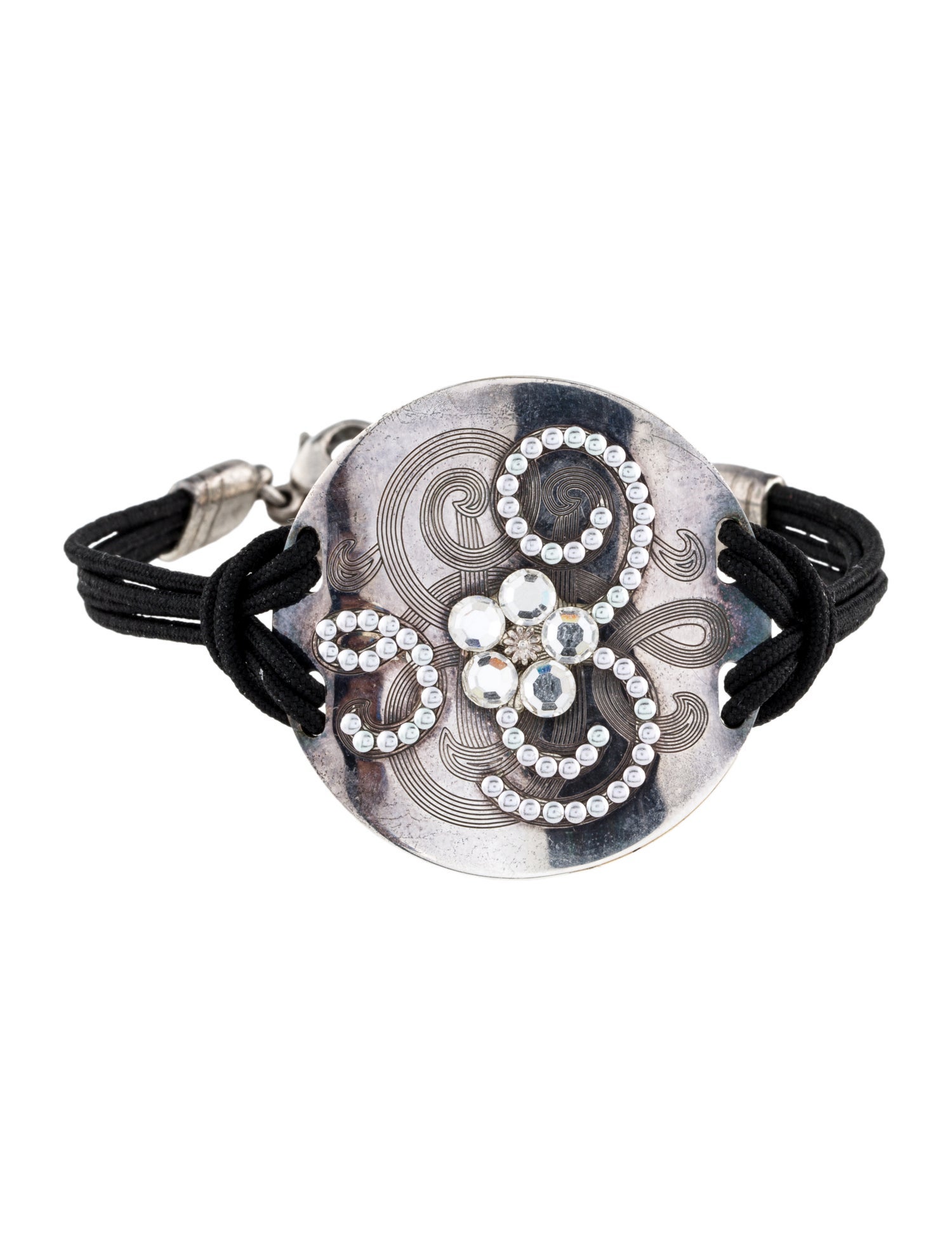 Gas Bijoux Crystal 'Diva' Leather Wrap Bracelet