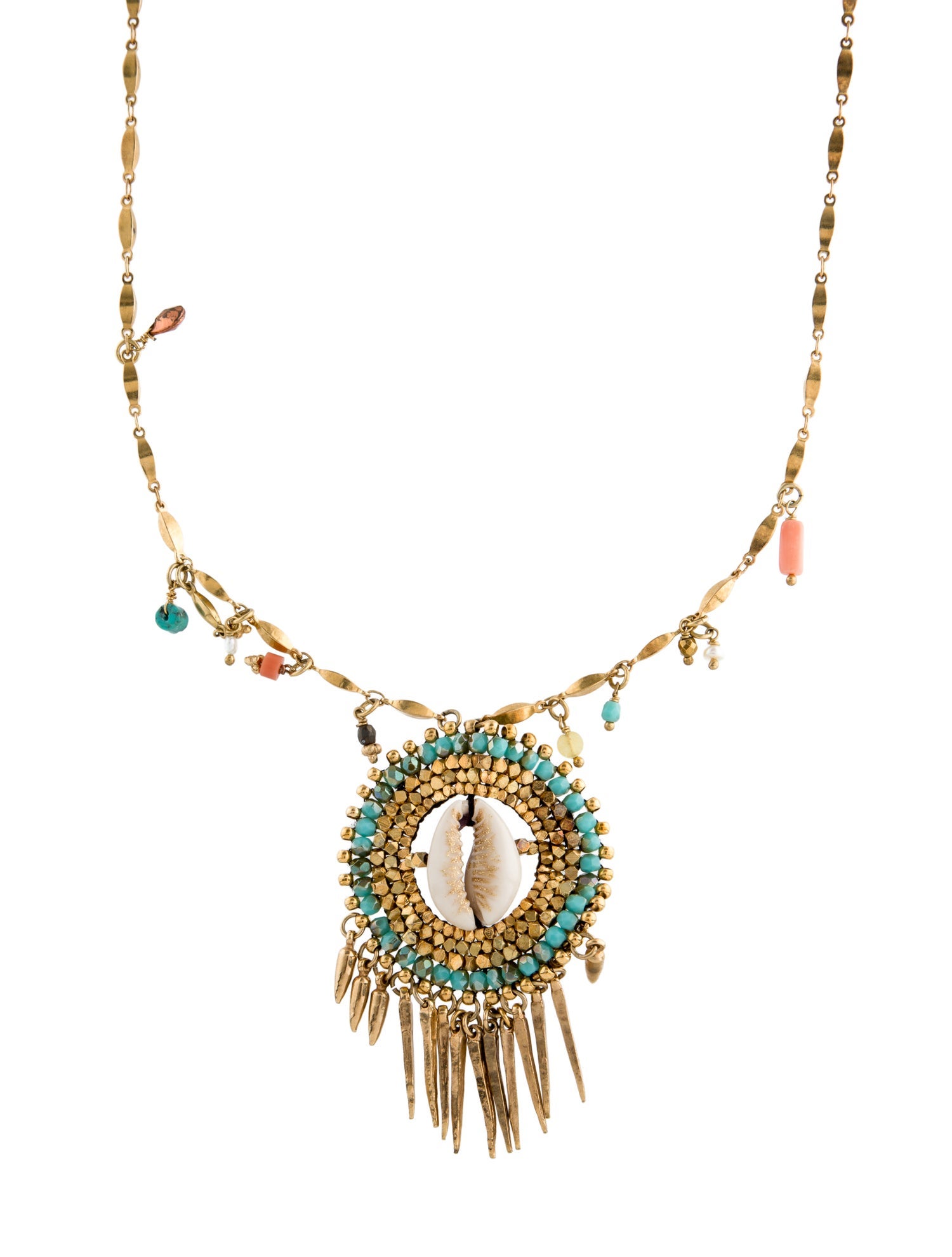 Gas Bijoux Pearl, Shell & Coral Beaded Pendant Necklace