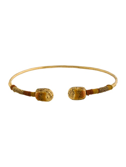 Gas Bijoux Enamel & Cord Beatle Open Cuff Bracelet
